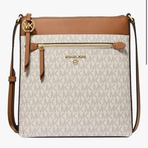 Michael Kors Tan and Cream Signature Crossbody Bag